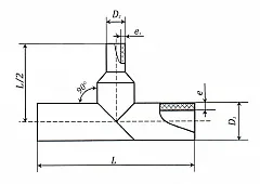 Тройник сварной ПНД ПЭ100 переходной 355х160 мм SDR 17